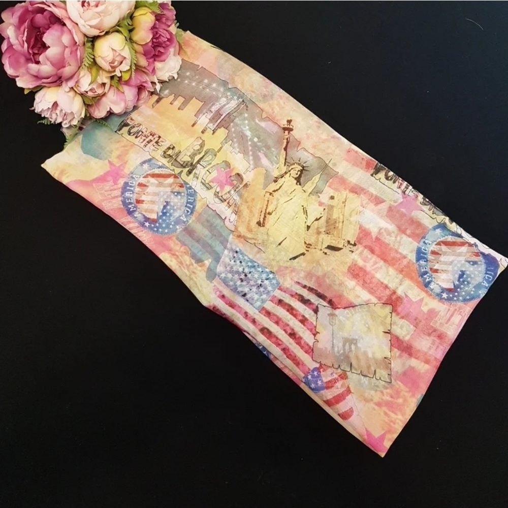 Romano Shawls American Flag Scarf: Statue of Liberty Shawl